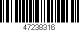 Código de barras (EAN, GTIN, SKU, ISBN): '47238316'