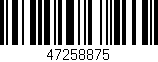 Código de barras (EAN, GTIN, SKU, ISBN): '47258875'