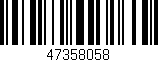 Código de barras (EAN, GTIN, SKU, ISBN): '47358058'