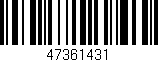 Código de barras (EAN, GTIN, SKU, ISBN): '47361431'