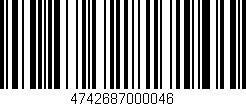 Código de barras (EAN, GTIN, SKU, ISBN): '4742687000046'