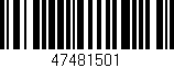 Código de barras (EAN, GTIN, SKU, ISBN): '47481501'