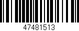 Código de barras (EAN, GTIN, SKU, ISBN): '47481513'