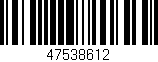 Código de barras (EAN, GTIN, SKU, ISBN): '47538612'