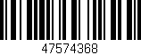 Código de barras (EAN, GTIN, SKU, ISBN): '47574368'