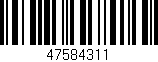 Código de barras (EAN, GTIN, SKU, ISBN): '47584311'