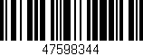 Código de barras (EAN, GTIN, SKU, ISBN): '47598344'