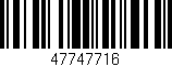Código de barras (EAN, GTIN, SKU, ISBN): '47747716'