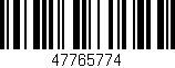 Código de barras (EAN, GTIN, SKU, ISBN): '47765774'