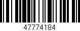 Código de barras (EAN, GTIN, SKU, ISBN): '47774184'