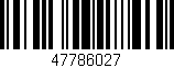 Código de barras (EAN, GTIN, SKU, ISBN): '47786027'