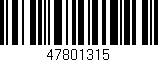 Código de barras (EAN, GTIN, SKU, ISBN): '47801315'