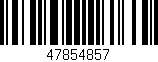 Código de barras (EAN, GTIN, SKU, ISBN): '47854857'