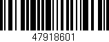 Código de barras (EAN, GTIN, SKU, ISBN): '47918601'