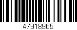 Código de barras (EAN, GTIN, SKU, ISBN): '47918965'