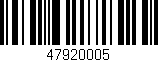 Código de barras (EAN, GTIN, SKU, ISBN): '47920005'