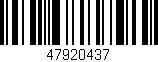 Código de barras (EAN, GTIN, SKU, ISBN): '47920437'