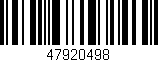 Código de barras (EAN, GTIN, SKU, ISBN): '47920498'