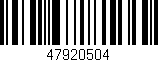 Código de barras (EAN, GTIN, SKU, ISBN): '47920504'