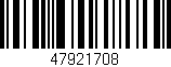 Código de barras (EAN, GTIN, SKU, ISBN): '47921708'