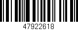 Código de barras (EAN, GTIN, SKU, ISBN): '47922618'