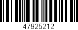 Código de barras (EAN, GTIN, SKU, ISBN): '47925212'