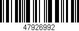 Código de barras (EAN, GTIN, SKU, ISBN): '47926992'