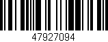 Código de barras (EAN, GTIN, SKU, ISBN): '47927094'