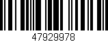 Código de barras (EAN, GTIN, SKU, ISBN): '47929978'