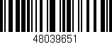 Código de barras (EAN, GTIN, SKU, ISBN): '48039651'