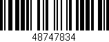 Código de barras (EAN, GTIN, SKU, ISBN): '48747834'