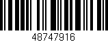 Código de barras (EAN, GTIN, SKU, ISBN): '48747916'