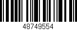Código de barras (EAN, GTIN, SKU, ISBN): '48749554'