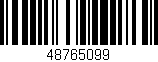 Código de barras (EAN, GTIN, SKU, ISBN): '48765099'