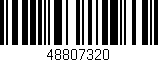 Código de barras (EAN, GTIN, SKU, ISBN): '48807320'