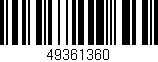 Código de barras (EAN, GTIN, SKU, ISBN): '49361360'