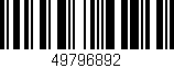 Código de barras (EAN, GTIN, SKU, ISBN): '49796892'
