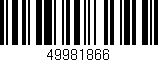 Código de barras (EAN, GTIN, SKU, ISBN): '49981866'