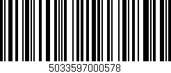 Código de barras (EAN, GTIN, SKU, ISBN): '5033597000578'