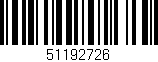 Código de barras (EAN, GTIN, SKU, ISBN): '51192726'