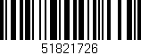 Código de barras (EAN, GTIN, SKU, ISBN): '51821726'
