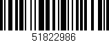 Código de barras (EAN, GTIN, SKU, ISBN): '51822986'