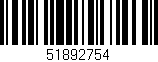 Código de barras (EAN, GTIN, SKU, ISBN): '51892754'