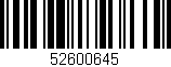 Código de barras (EAN, GTIN, SKU, ISBN): '52600645'