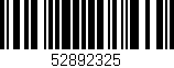 Código de barras (EAN, GTIN, SKU, ISBN): '52892325'