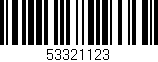 Código de barras (EAN, GTIN, SKU, ISBN): '53321123'