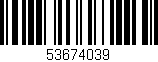 Código de barras (EAN, GTIN, SKU, ISBN): '53674039'