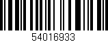 Código de barras (EAN, GTIN, SKU, ISBN): '54016933'