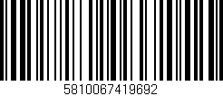 Código de barras (EAN, GTIN, SKU, ISBN): '5810067419692'