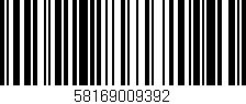 Código de barras (EAN, GTIN, SKU, ISBN): '58169009392'